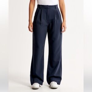 Abercrombie Curve Love Navy Blue Sloane Wide Leg Pant Fits Size 26 or 27